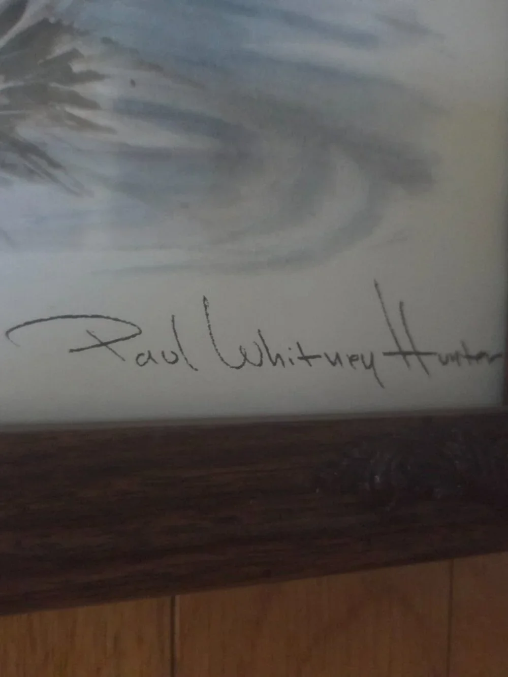 vintage framed watercolor print by artist Paul Whitney Hunter two sporting dogs
